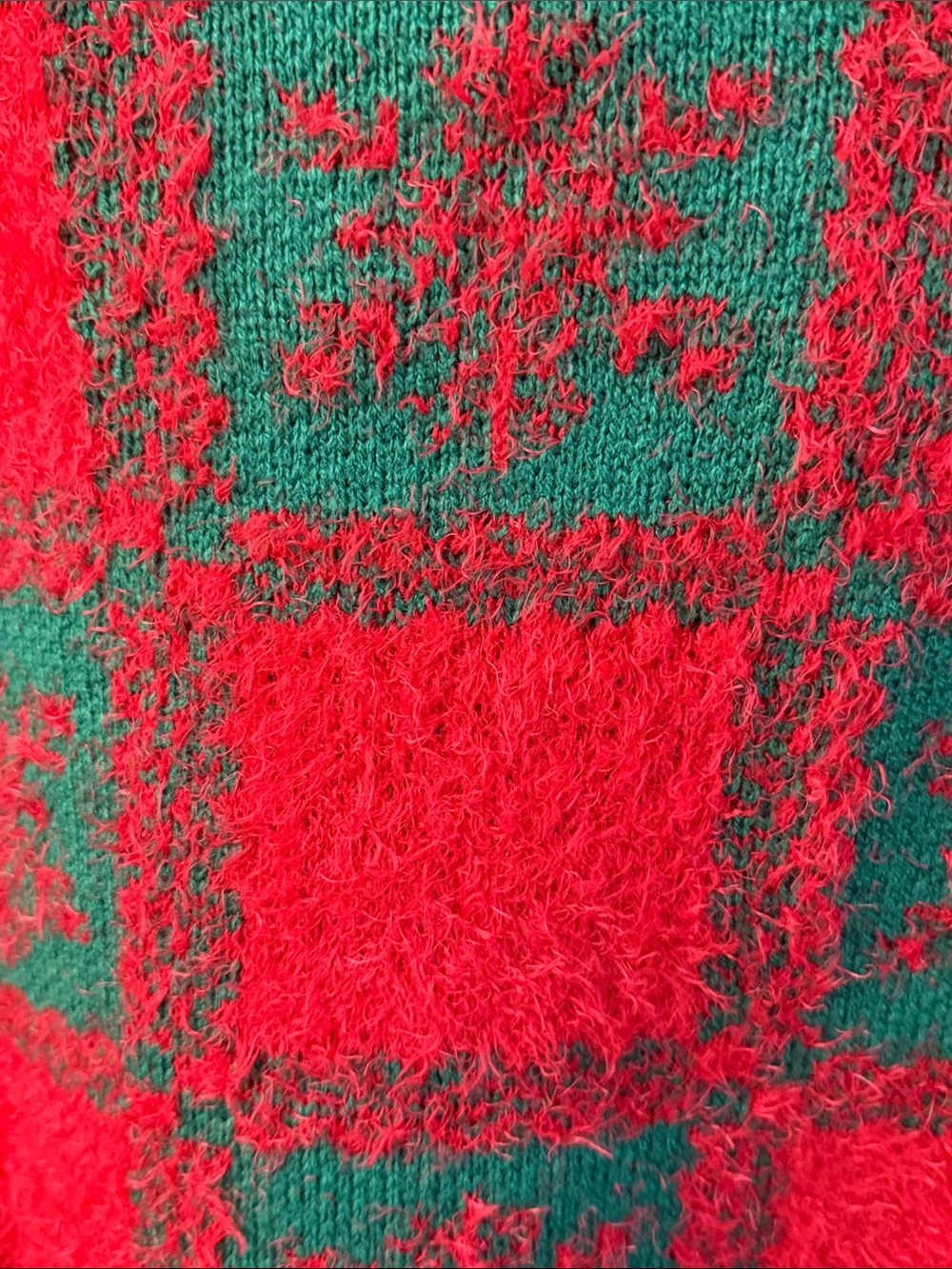 Festive Red & Green Women’s Holiday Sweater with Sequin Dog Motif - Picture 8 of 9
